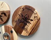 Personalized Wooden Coaster Bottle Opener: Music Lover Gift thumbnail 2