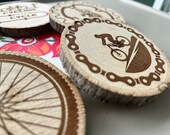 Bike Theme Wood Coasters with Bark - Set of 6 thumbnail 3