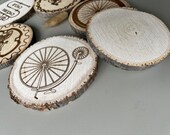 Bike Theme Wood Coasters with Bark - Set of 6 thumbnail 6