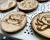 Takoyaki Character Wooden Coasters: Japanese Cuisine Gift, Set of 6 thumbnail 2