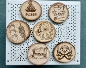 Takoyaki Character Wooden Coasters: Japanese Cuisine Gift, Set of 6 thumbnail 9