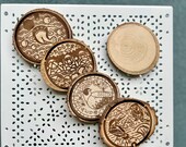 Japanese Manhole Cover Wooden Coasters: Animal & Insect Art, Set of 5 thumbnail 2