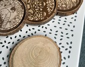 Japanese Manhole Cover Wooden Coasters: Animal & Insect Art, Set of 5 thumbnail 8