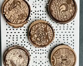 Japanese Manhole Cover Wooden Coasters: Animal & Insect Art, Set of 5 thumbnail 9