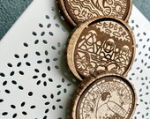 Japanese Manhole Cover Wooden Coasters: Animal & Insect Art, Set of 5 thumbnail 10