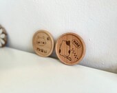 Japan-Style Cat Wooden Coasters: Kitten Lover Gift, Set of 2 thumbnail 4