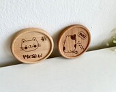 Japan-Style Cat Wooden Coasters: Kitten Lover Gift, Set of 2 thumbnail 3