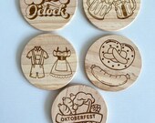 Oktoberfest Beer Wooden Coasters: Festival Gift Set (5 pcs) thumbnail 3