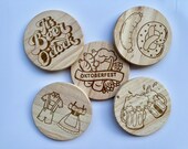 Oktoberfest Beer Wooden Coasters: Festival Gift Set (5 pcs) thumbnail 2