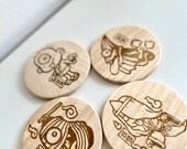 Yokai Wooden Coasters: Japanese Folklore Decor, Set of 4 thumbnail 4