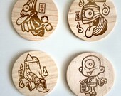 Yokai träkrukor: Japansk folklordekor, 4-pack thumbnail 9
