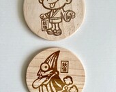 Yokai Wooden Coasters: Japanese Folklore Decor, Set of 4 thumbnail 8