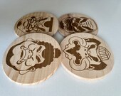 Kabuki Mask Wooden Coasters: Japanese Theater Decor, Set of 4 thumbnail 7