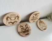 Kabuki Mask Wooden Coasters: Japanese Theater Decor, Set of 4 thumbnail 10