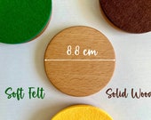 Dog Coasters with Ears: Wooden Felt Coaster Set thumbnail 5