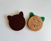 Dog Coasters with Ears: Wooden Felt Coaster Set thumbnail 2