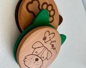 Dog Coasters with Ears: Wooden Felt Coaster Set thumbnail 8