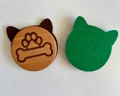 Dog Coasters with Ears: Wooden Felt Coaster Set thumbnail 3