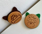 Dog Coasters with Ears: Wooden Felt Coaster Set thumbnail 6