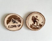 Climbing Theme Wooden Coasters with Bark - Set of 6 thumbnail 3