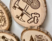 Climbing Theme Wooden Coasters with Bark - Set of 6 thumbnail 6