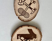 Climbing Theme Wooden Coasters with Bark - Set of 6 thumbnail 2