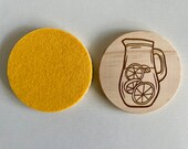 Lemonade Wooden Coasters: Citrus Drink Lover Gift, Set of 2 thumbnail 7