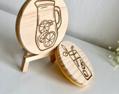 Lemonade Wooden Coasters: Citrus Drink Lover Gift, Set of 2 thumbnail 4