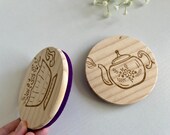 Wooden Felt Tea Coasters: Herbal Tea Lover Gift (Set of 2) thumbnail 5