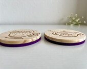 Wooden Felt Tea Coasters: Herbal Tea Lover Gift (Set of 2) thumbnail 7