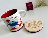 Wooden Felt Tea Coasters: Herbal Tea Lover Gift (Set of 2) thumbnail 4
