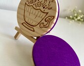 Wooden Felt Tea Coasters: Herbal Tea Lover Gift (Set of 2) thumbnail 6