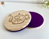 Wooden Felt Tea Coasters: Herbal Tea Lover Gift (Set of 2) thumbnail 8