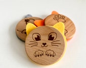 Wooden Cat Coasters with Felt Ears: Engraved Cat Lover Gift (Set of 3) thumbnail 6