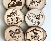 Climbing Theme Wood Coasters with Bark - Set of 6 thumbnail 2