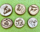Climbing Theme Wood Coasters with Bark - Set of 6 thumbnail 4