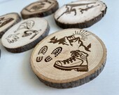 Climbing Theme Wood Coasters with Bark - Set of 6 thumbnail 8