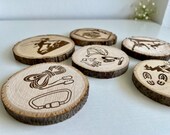 Climbing Theme Wood Coasters with Bark - Set of 6 thumbnail 5