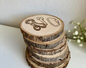Climbing Theme Wood Coasters with Bark - Set of 6 thumbnail 3