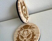 Kitsune Fox Mask Wooden Coasters: Japanese Folklore Gift (Set of 2) thumbnail 7