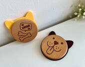 Dog Wooden Felt Coasters: Puppy Lover Gift, Set of 2 thumbnail 5