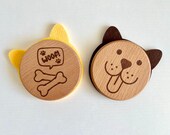 Dog Wooden Felt Coasters: Puppy Lover Gift, Set of 2 thumbnail 1