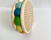 Optical Illusion Wood Coaster: Elegant Felt Table Decor thumbnail 6