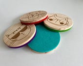 Smart Cats Wooden Coasters: Kitten Lover Gift, Set of 4 thumbnail 6