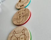 Smart Cats Wooden Coasters: Kitten Lover Gift, Set of 4 thumbnail 8