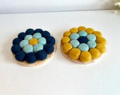 Sakura Wooden Coasters: Elegant Floral Table Decor, Set of 2 thumbnail 3