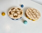 Sakura Wooden Coasters: Elegant Floral Table Decor, Set of 2 thumbnail 6