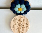 Sakura Wooden Coasters: Elegant Floral Table Decor, Set of 2 thumbnail 8