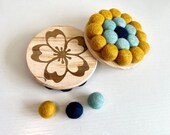 Sakura Wooden Coasters: Elegant Floral Table Decor, Set of 2 thumbnail 1