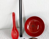 Custom Japanese Miso Soup Bowl Set: Engraved Spoon & Chopsticks thumbnail 2
